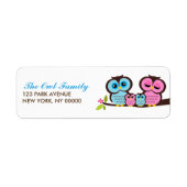 Owl Family Return Address Labels (Voorkant)