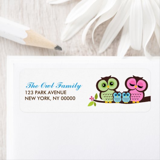 Owl Family Return Address Labels (Insitu)