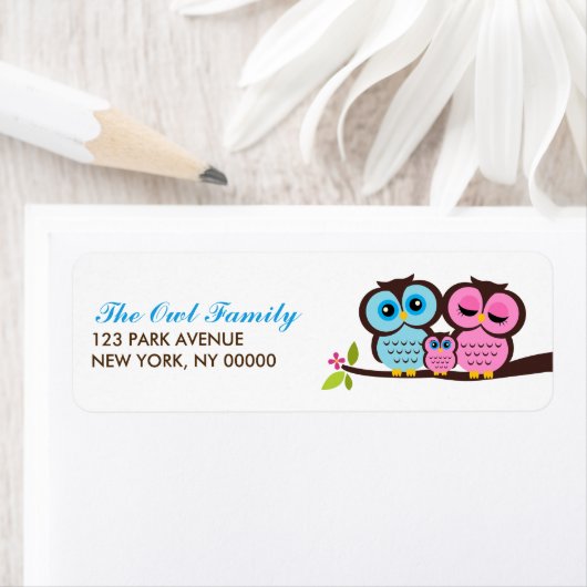 Owl Family Return Address Labels (Insitu)