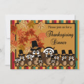 Owl Family Thanksgiving Turkey Dinner Kaart (Voorkant)