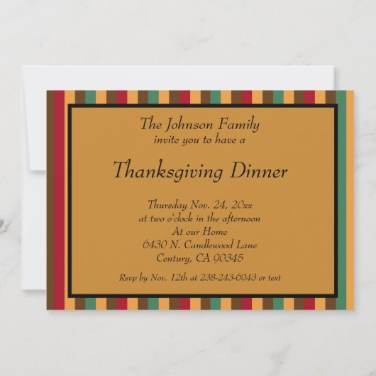 Owl Family Thanksgiving Turkey Dinner Kaart (Achterkant)