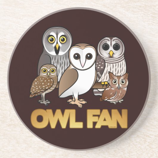 Owl Fan Zandsteen Onderzetter (Voorkant)