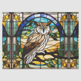 Owl Faux Glas in lood voor Decoupage Craft Tissue Tissuepapier