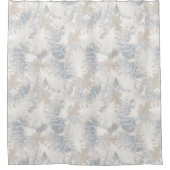 owl Feathers, gray, beige and blue, bird, light, Douchegordijn (Voorkant)