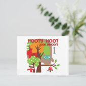 Owl First Birthday T-shirts en geschenken Briefkaart (Staand voorkant)