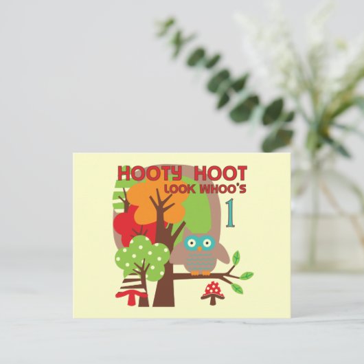 Owl First Birthday T-shirts en geschenken Briefkaart (Staand voorkant)