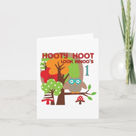 Owl First Birthday T-shirts en geschenken Kaart (Voorkant)
