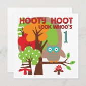 Owl First Birthday T-shirts en geschenken Kaart (Voorkant / Achterkant)