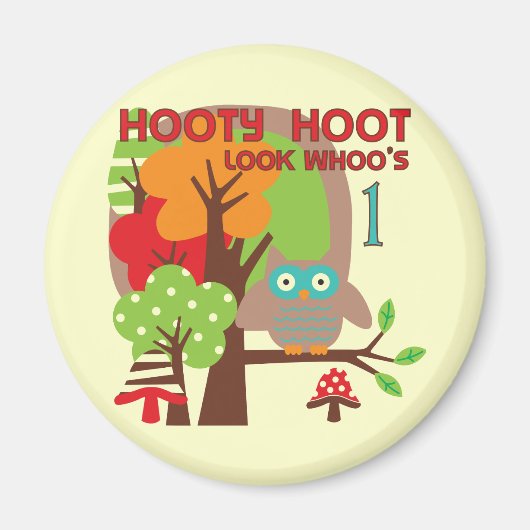 Owl First Birthday T-shirts en geschenken Magneet (Voorkant)