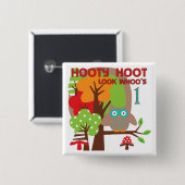 Owl First Birthday T-shirts en geschenken Vierkante Button 5,1 Cm (Voorkant /achterkant)