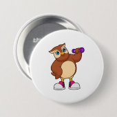 Owl Fitness Dumbbell Ronde Button 7,6 Cm (Voorkant /achterkant)