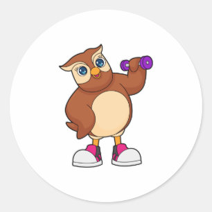 Owl Fitness Dumbbell Ronde Sticker