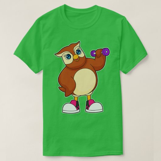 Owl Fitness Dumbbell T-shirt (Design voorkant)