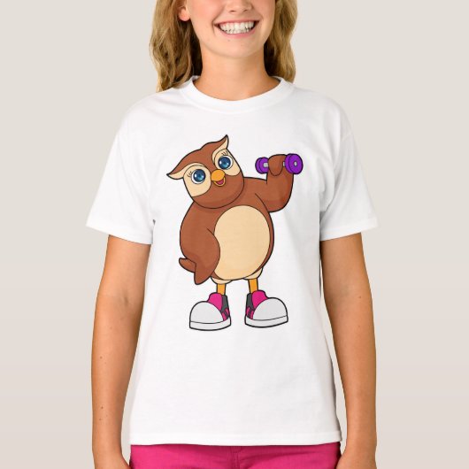 Owl Fitness Dumbbell T-shirt (Voorkant)