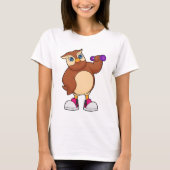 Owl Fitness Dumbbell T-shirt (Voorkant)