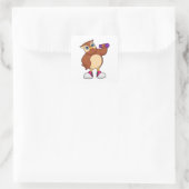 Owl Fitness Dumbbell Vierkante Sticker (Tas)