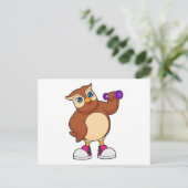 Owl Fitness Hanteer Briefkaart (Staand voorkant)