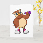 Owl Fitness Hanteer Kaart (Gele Bloem)