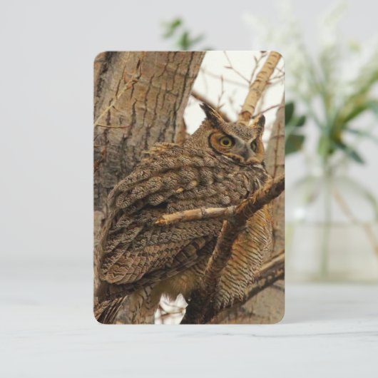 Owl Flat Notecard Bedankkaart (Staand voorkant)