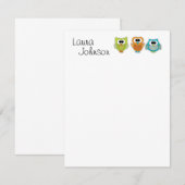 Owl Flat Notecard Kaart (Voorkant / Achterkant)