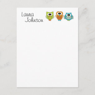 Owl Flat Notecard Kaart