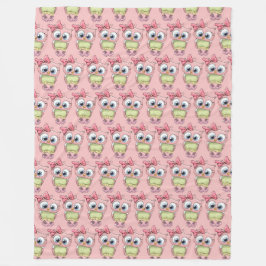 Owl Fleece Blanket Deken