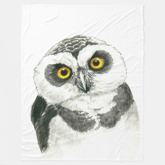 Owl Fleece Deken (Voorkant)