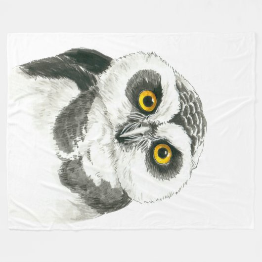 Owl Fleece Deken (Voorkant (Horizontaal))