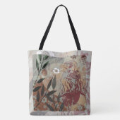 Owl Flowers and Branches Graphic Tapestry Collage Tote Bag (Achterkant)