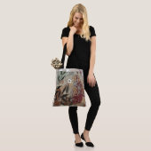 Owl Flowers and Branches Graphic Tapestry Collage Tote Bag (Op model)