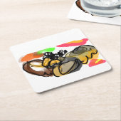 Owl flying autumn kartonnen onderzetters (Schuin)