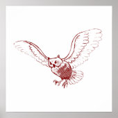 Owl Flying Poster (Voorkant)