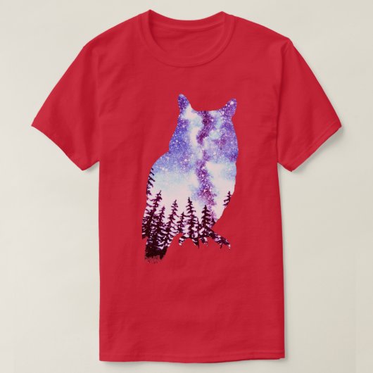 Owl Forest Night Sky T-shirt (Design voorkant)