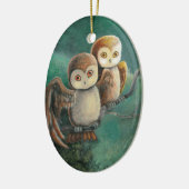 Owl Friends Owl Art Keramisch Ornament (Links)