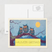 Owl Full Moon Tree Briefkaart (Voorkant / Achterkant)