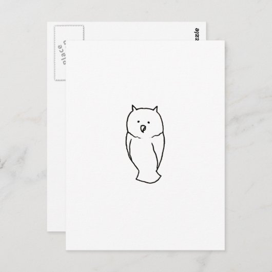 Owl - Fun schattige simpele toteminkt tekenkunst Briefkaart (Voorkant / Achterkant)