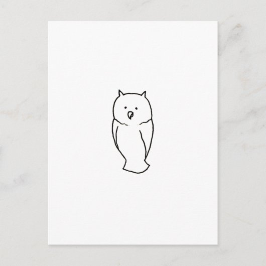 Owl - Fun schattige simpele toteminkt tekenkunst Briefkaart (Voorkant)