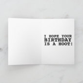 OWL FUNNY CUTE BIRTHDAY KAART (Binnen)