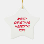 Owl Funny Kerstmis Holiday Keramisch Ornament (Achterkant)