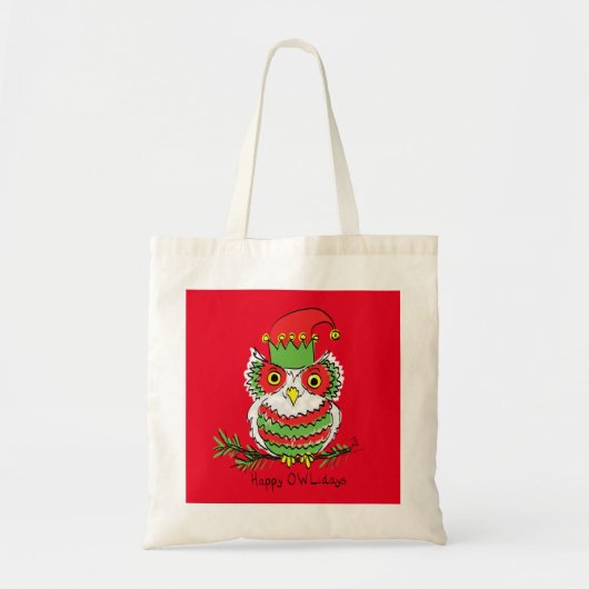 Owl Funny Kerstmis Holiday Tote Bag (Voorkant)