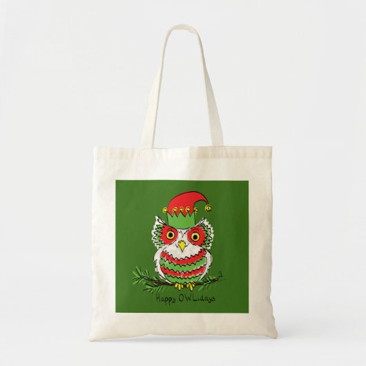 Owl Funny Kerstmis Holiday Tote Bag (Voorkant)
