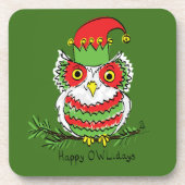 Owl Funny Kerstmis Kinder Bier Onderzetter (Voorkant)