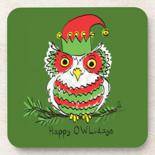 Owl Funny Kerstmis Kinder Bier Onderzetter