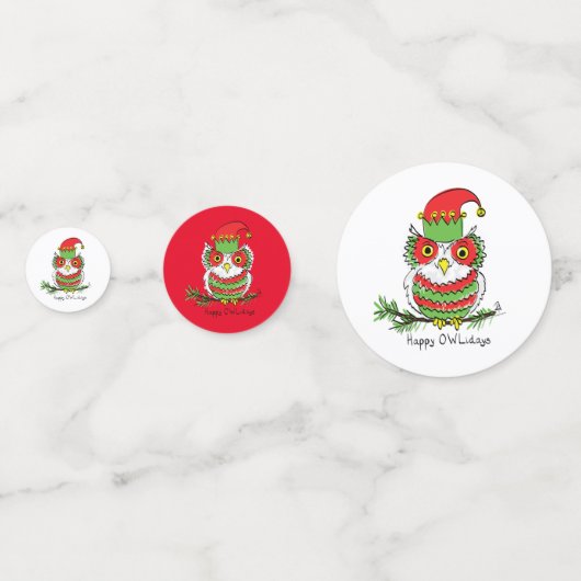Owl Funny Kerstmis Kinder Confetti (Voorkanten)