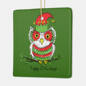 Owl Funny Kerstmis Kinder Keramisch Ornament (Links)