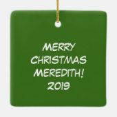 Owl Funny Kerstmis Kinder Keramisch Ornament (Achterkant)