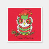 Owl Funny Kerstmis Kinder Servet (Voorkant)