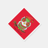 Owl Funny Kerstmis Kinder Servet (Hoek)