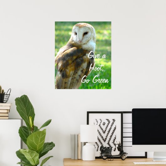 Owl geeft een handschoen poster (Thuiskantoor)