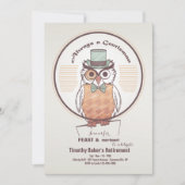 Owl Gentleman Invitation Kaart (Voorkant)